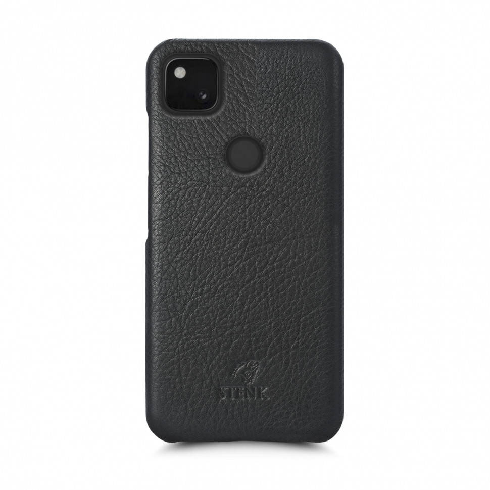 

Кожаная накладка Stenk Cover для Google Pixel 4a Чёрная, Черный