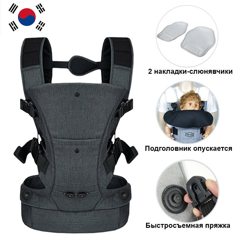 

Эргономичный Рюкзак-Переноска Verum Korea Эрго-рюкзак Рюкзак-кенгуру Черный