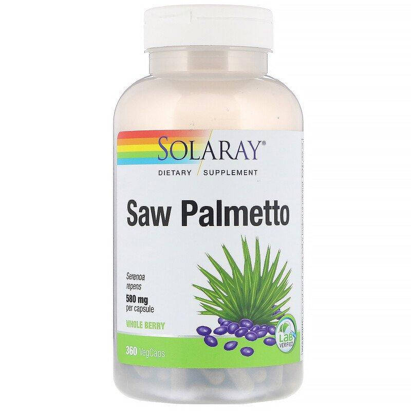 

Solaray Saw Palmetto Whole Berry 580 mg 360 капсул