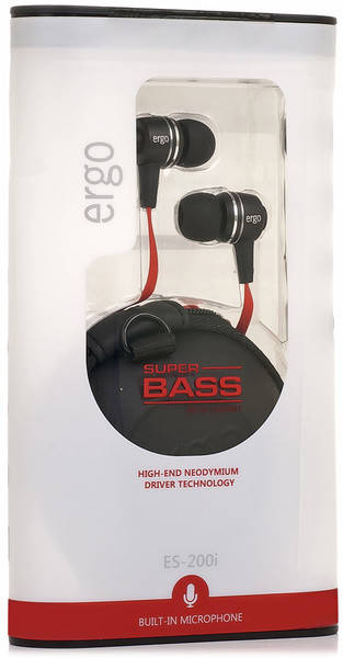 

Наушники Ergo ES-200i Black (+microphone), Черный