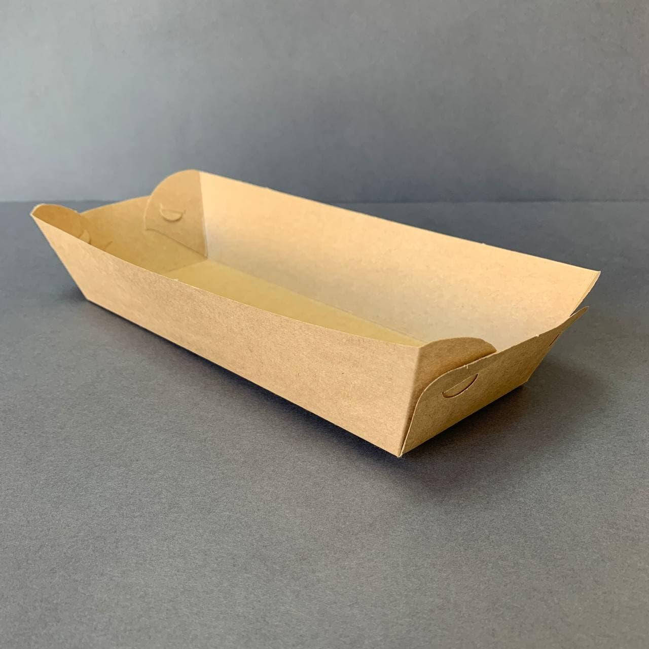 

Тарелка лодочка 250х100х45 мм крафт бумажная сборная с ламинацией в упаковке 200 шт