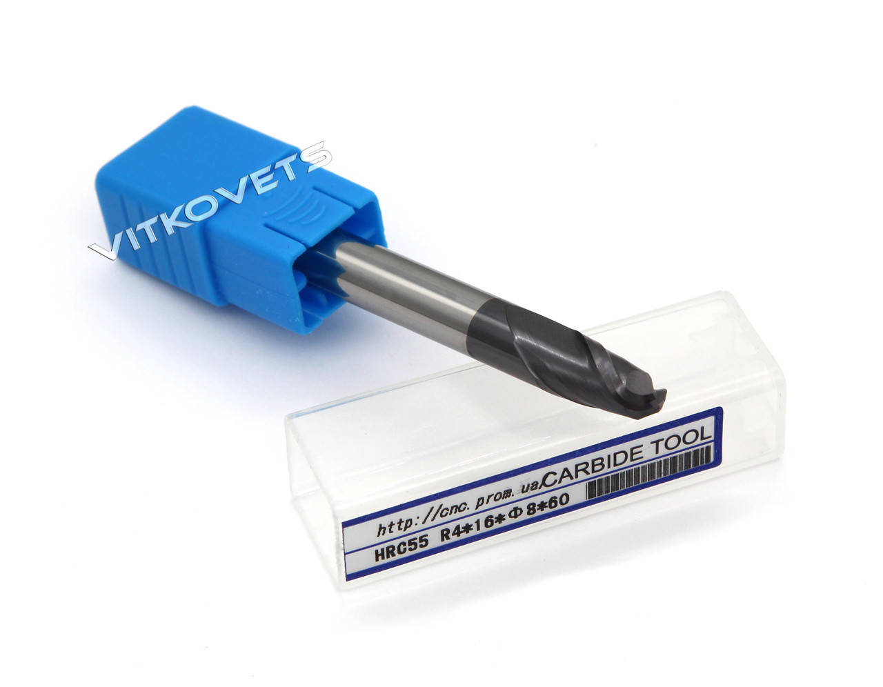 

Фреза концевая спиральная сферическая R4*16*D8*L60