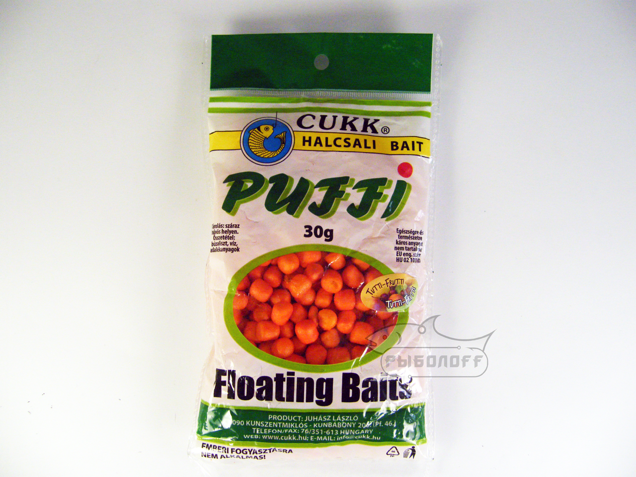 

Прикормка CUKK Puffi со вкусом Tutti-Frutti крупного размера 30г