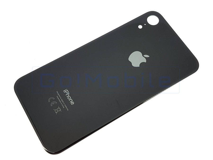 

Задняя крышка для iPhone XR черная для замены без разборки корпуса (большой вырез под стекло камеры), Черный