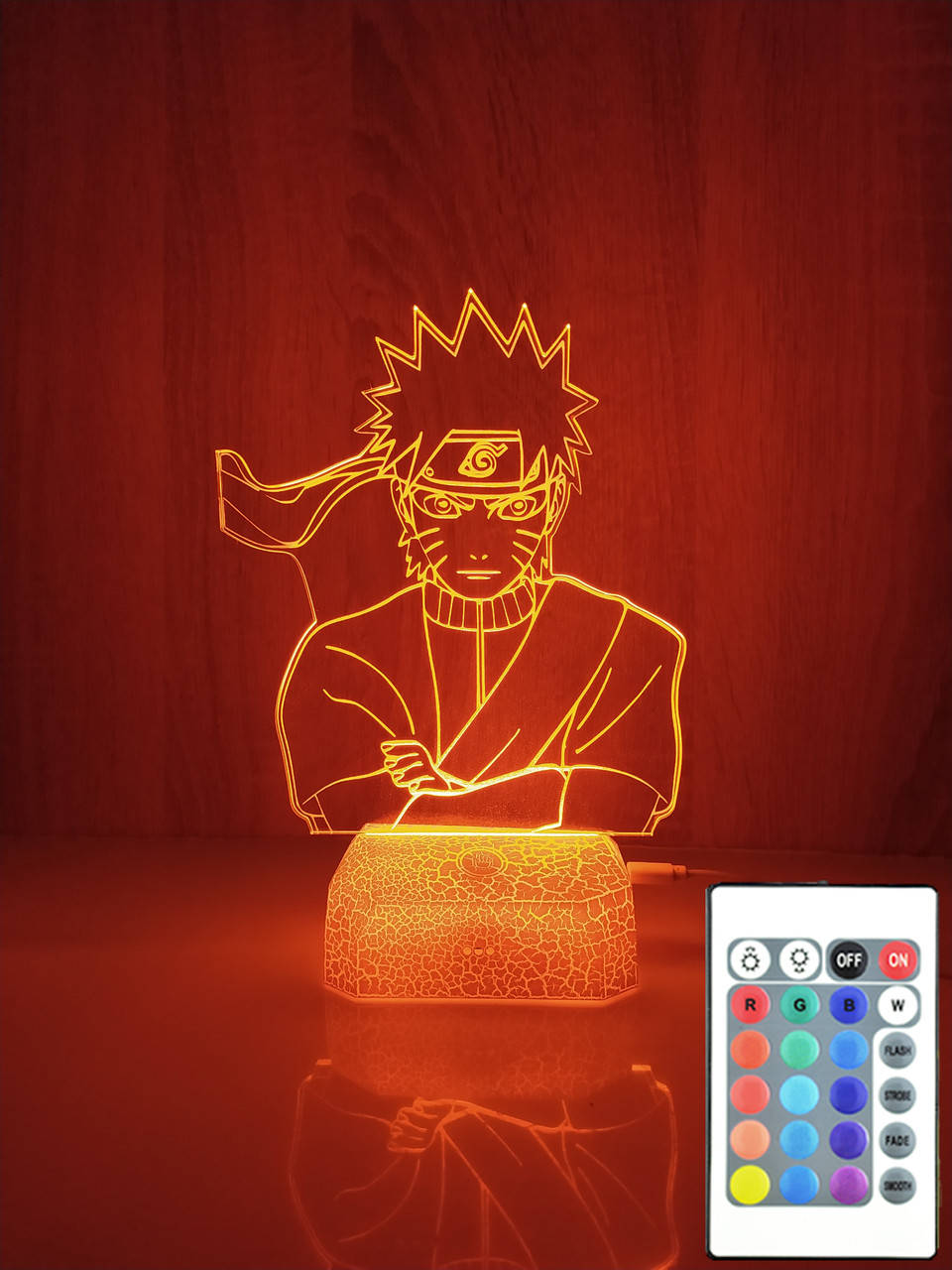 

Наруто Світильник-нічник 16 кольорів + ПУЛЬТ Підставка "Крекл" з акумулятором
