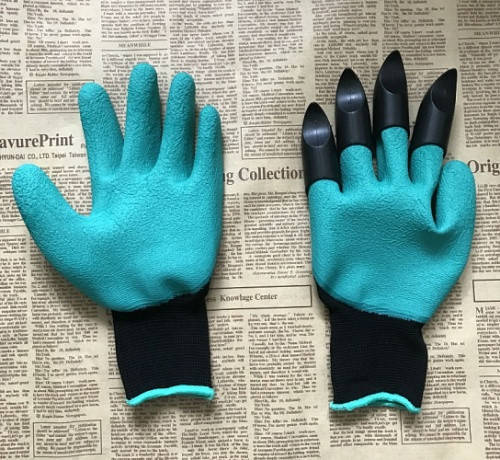 

Садовые перчатки с пластиковыми наконечниками Garden gloves, Зелёный