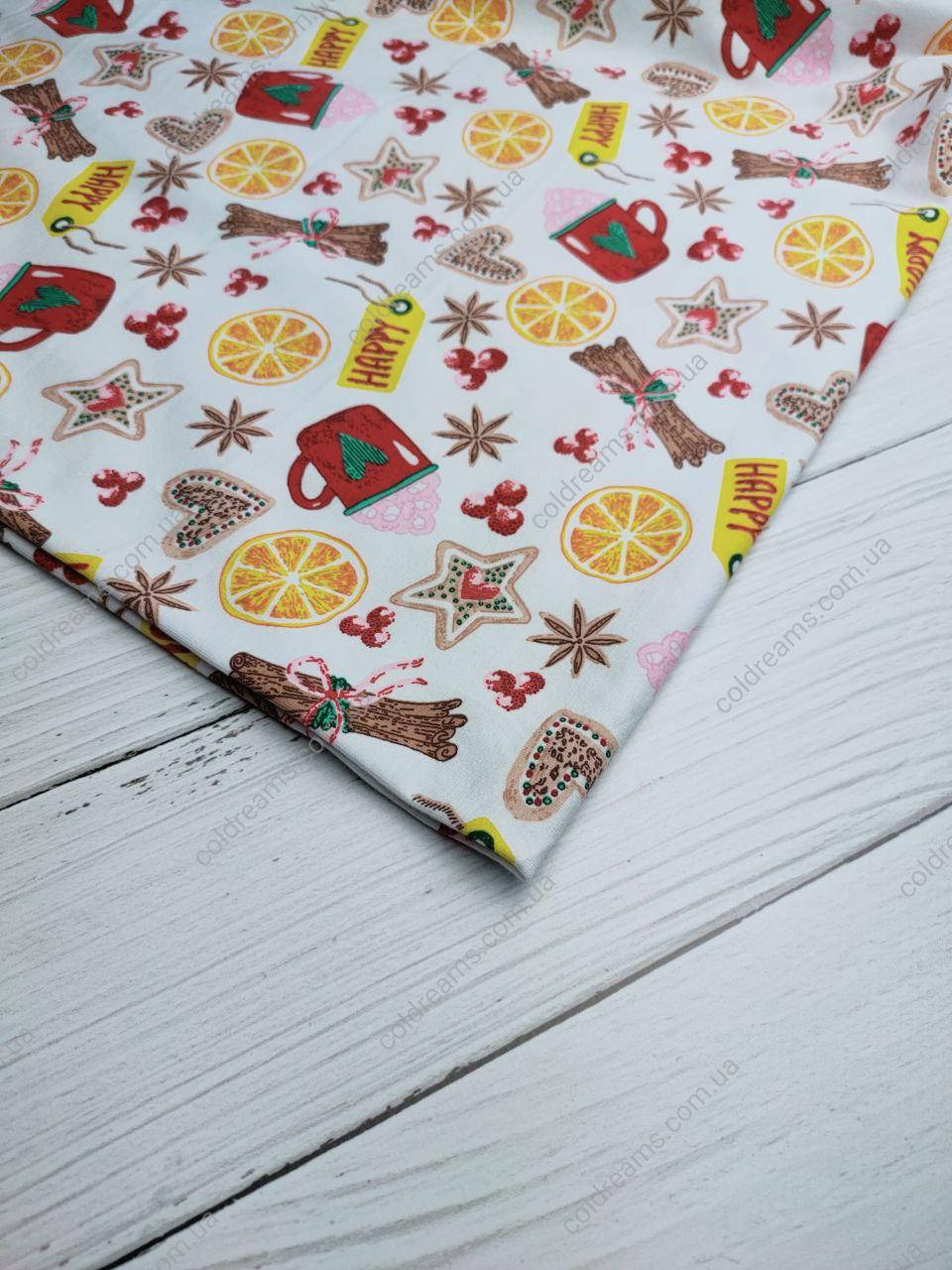 

Стрейч кулир принт "Корица" - 180см. (ротация)