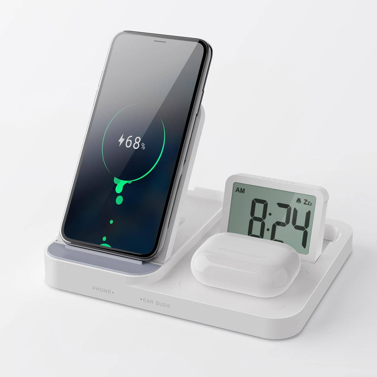 

Станция беспроводной зарядки 3 в 1 для телефона и наушников QINETIQ Watch H52 15W