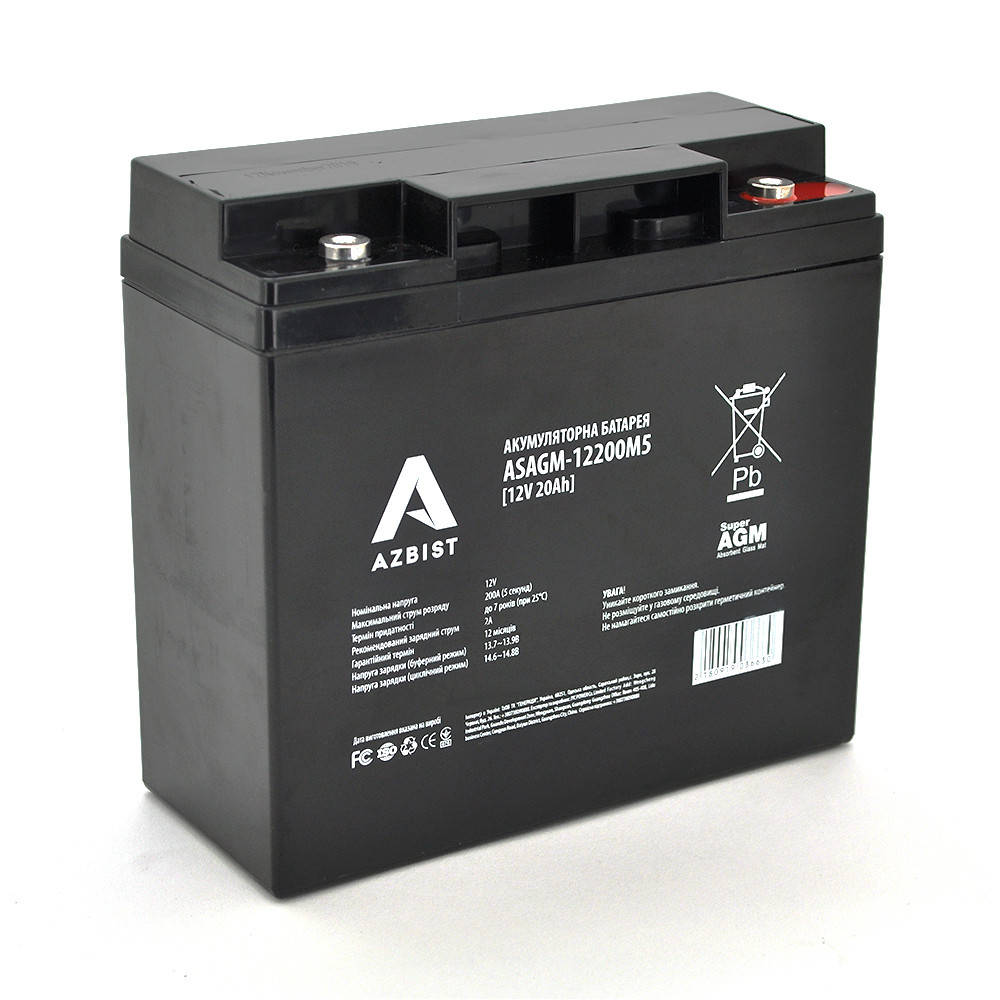 

Мультигелевий акумулятор Azbist ASAGM-12200M5 (12V , 20 Ah)