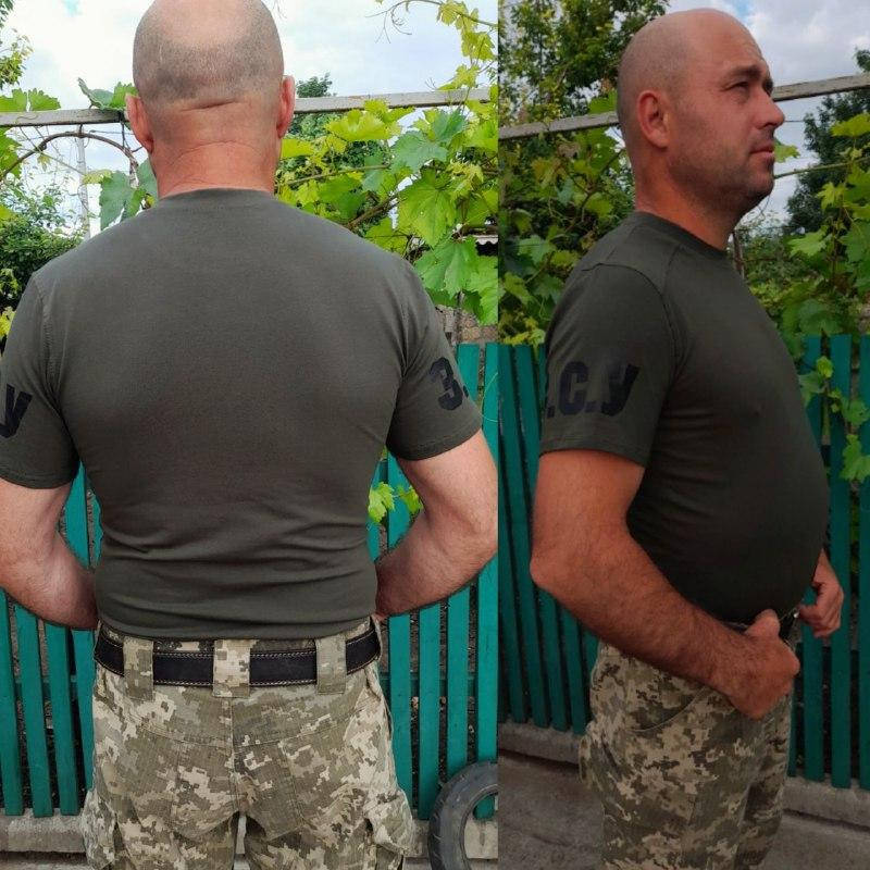 

Мужская футболка цвет хаки футболка ЗСУ размер: 42, 44, 46, 48, 50, 52, 54