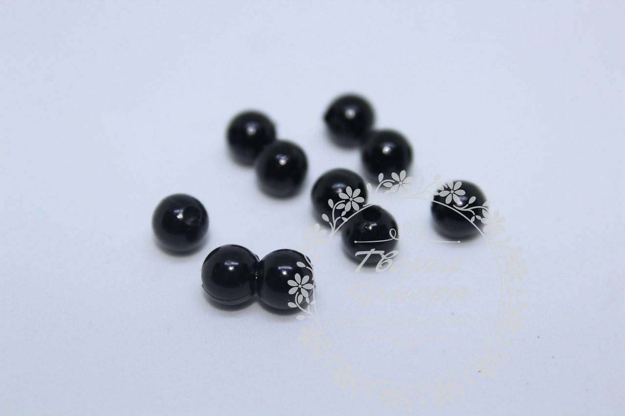 

Жемчужина пластиковая черная, 6 мм, в упаковке 50 шт. (+/- 2 шт.)