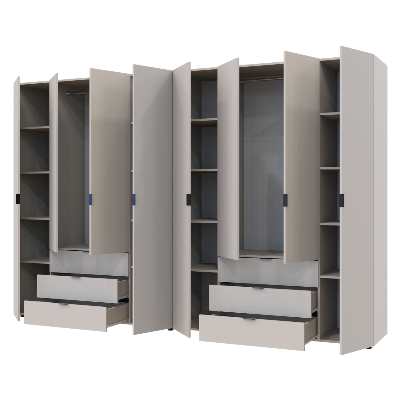 Розпашна Шафа для одягу Doros Гелар комплект Кашемір 4+4 ДСП 310х49.5х203.4 (80737642) 3