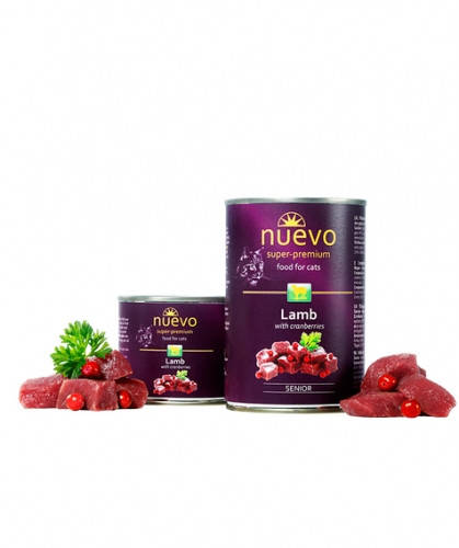 

Влажный корм Nuevo Cat Senior Lamb & Cranberries с ягненком и клюквой - 400 г