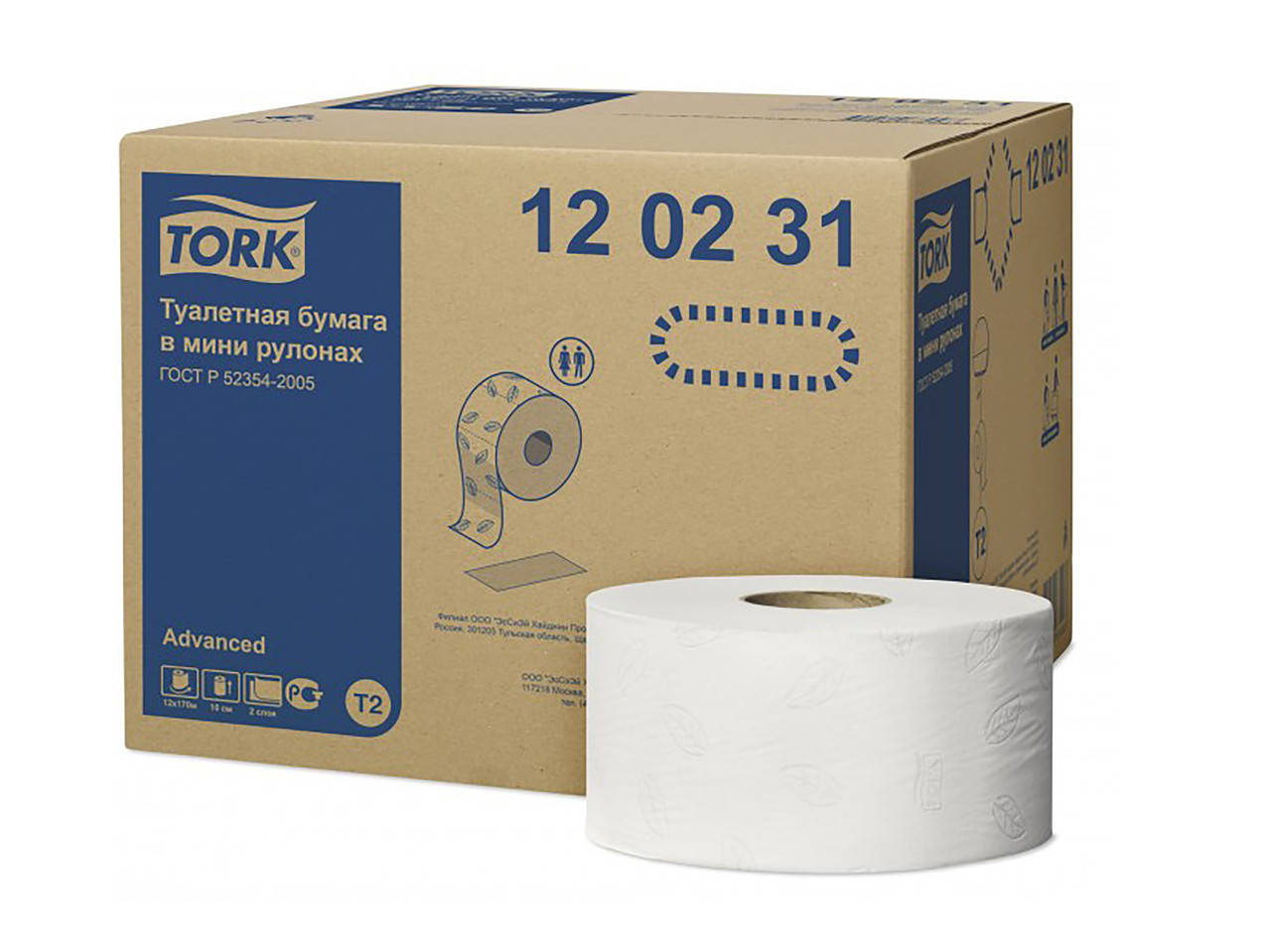 

Туалетний папір "Tork" 2 сл 12 шт/ящ в мінірулонах білий (к. 120231)