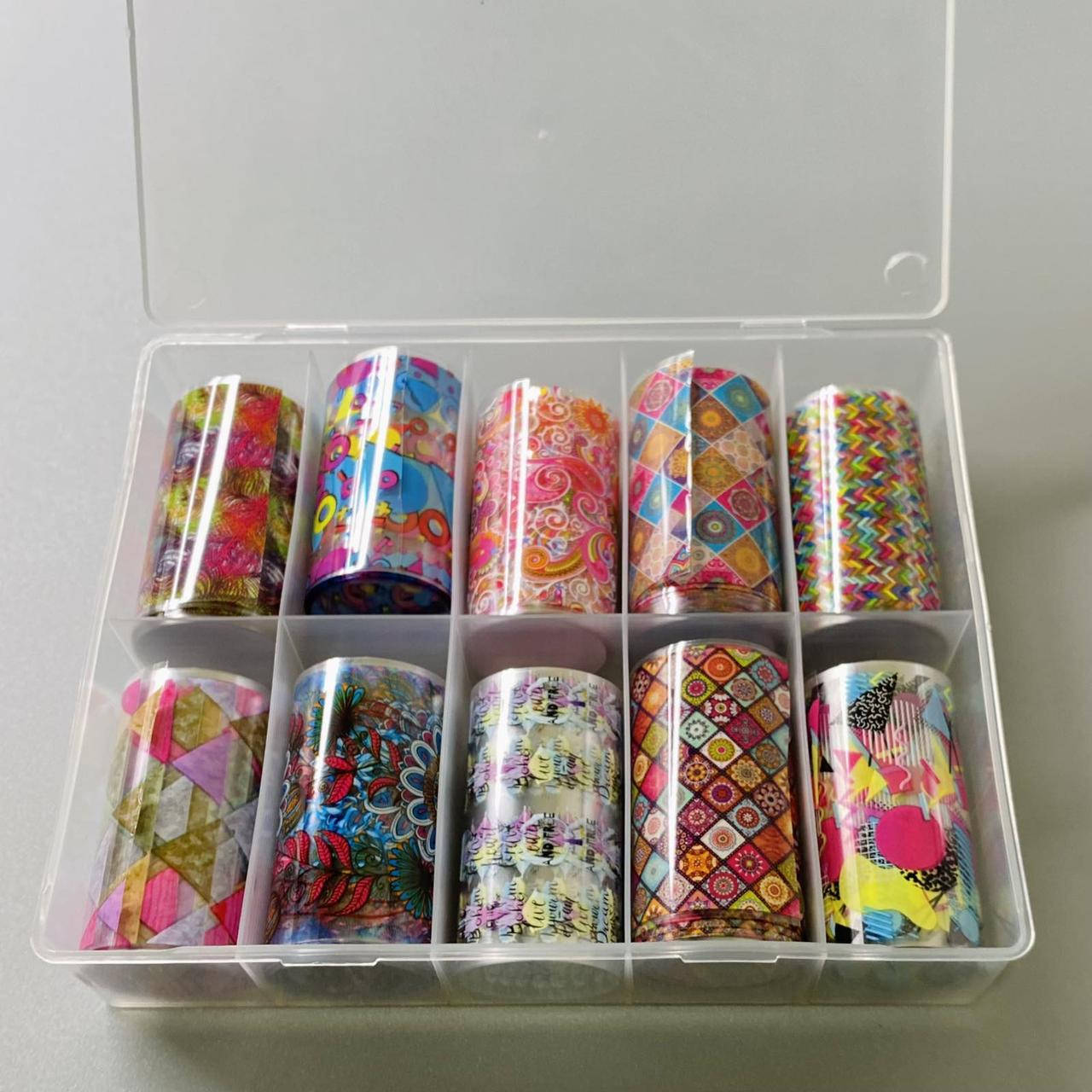 

Набор фольги для маникюра 10 шт № 1, Разные цвета