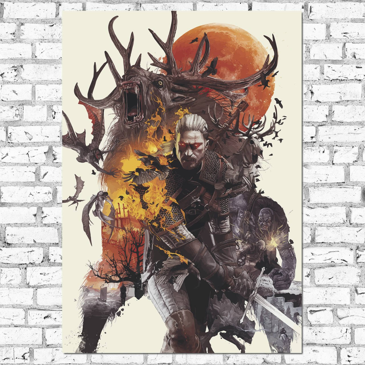 

Плакат "Ведьмак, Геральт и Леший, коллаж, Witcher" (артикул 0980)
