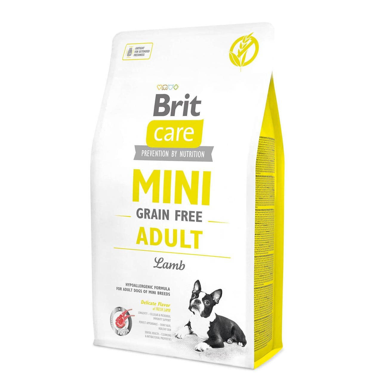 

Brit Care Mini Grain Free Adult Lamb беззерновой корм на ягненке для собак миниатюрных пород - 2 кг