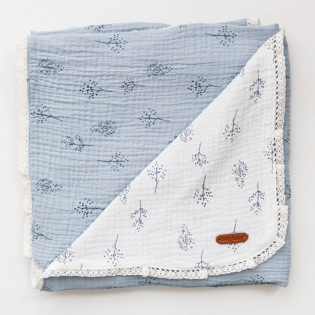 

Муслиновый плед "Lint", голубо-белый, Голубой