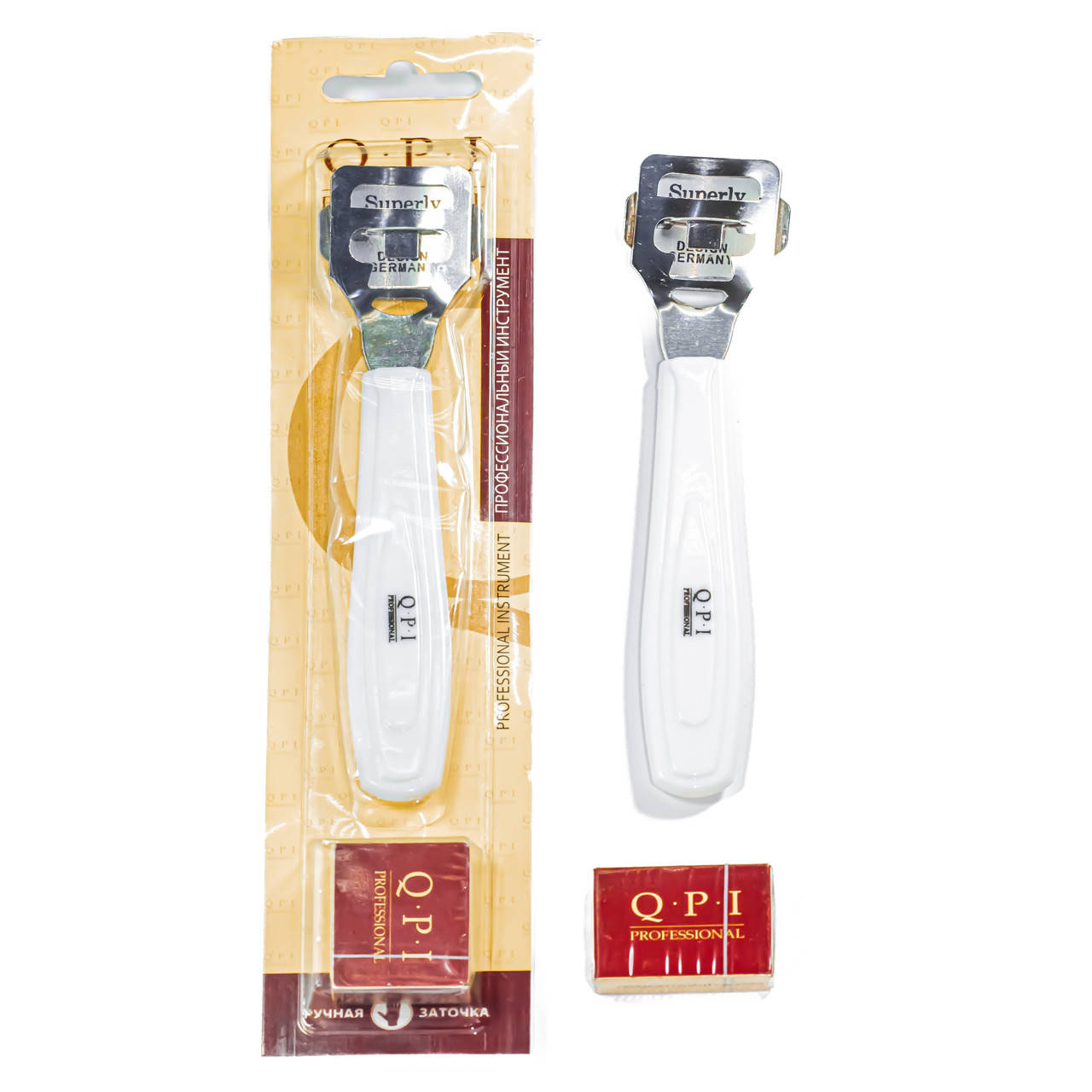 

Резец для пяток с лезвиями QPI Professional белый QR-122