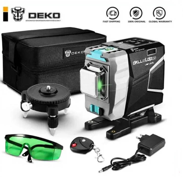 

Лазерный нивелир/уровень Deko DKLL12TDP02 PROFI《Для полов и стяжек》+кронштейн+триножка