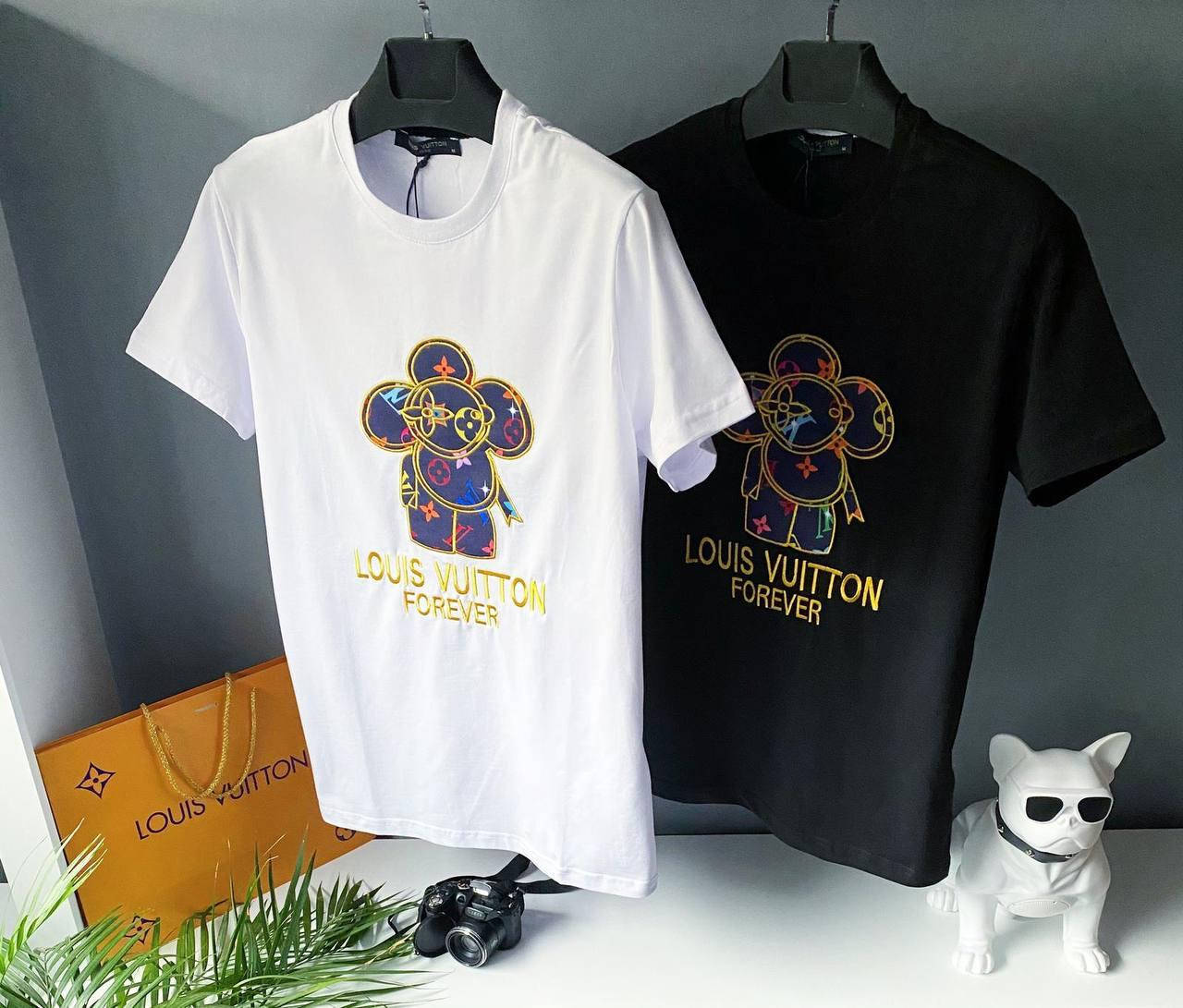 

Мужская стильная брендовая футболка (белая) Louis Vuitton / Cotton , polyester M