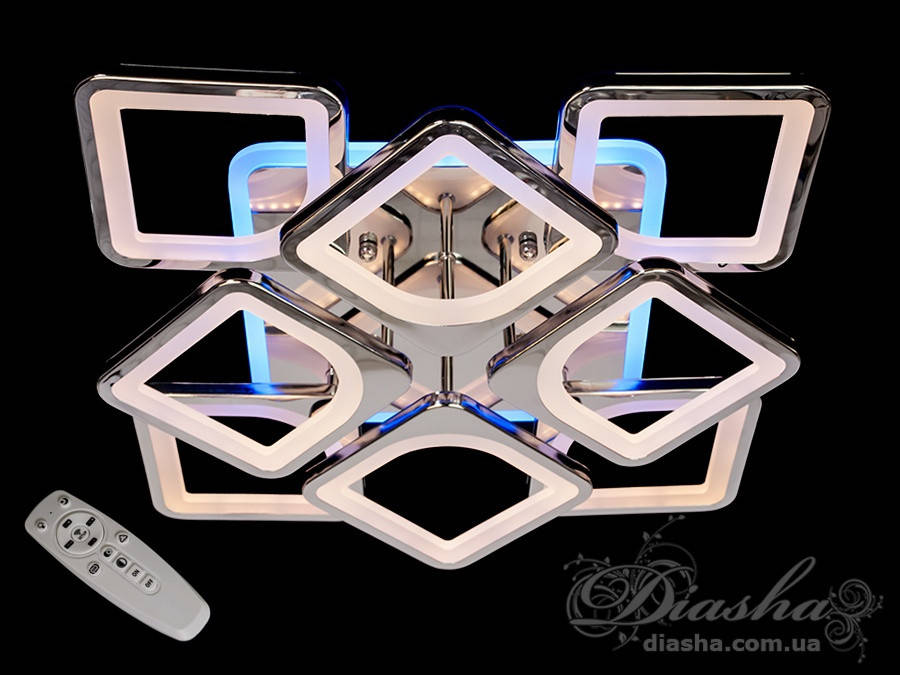 

LED-люстра с диммером и цветной подсветкой, цвет хром, 150W S8060/4+4HR LED 3color dimmer