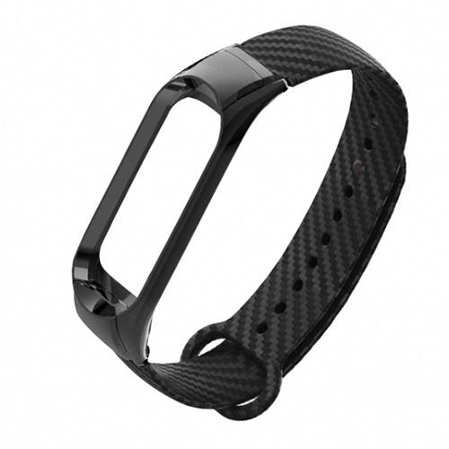 

Ремінець для Xiaomi Mi Band 5/6 (Carbon + метал) Black