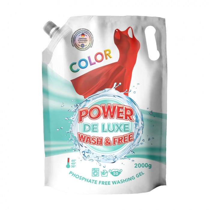 

Power Wash DE LUXE Гель д/пр Color 2л (Doypack) 600742
