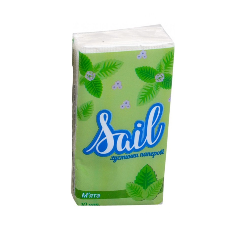 

Салфетки бумажные однослойные "Мята" 10 шт., Белый