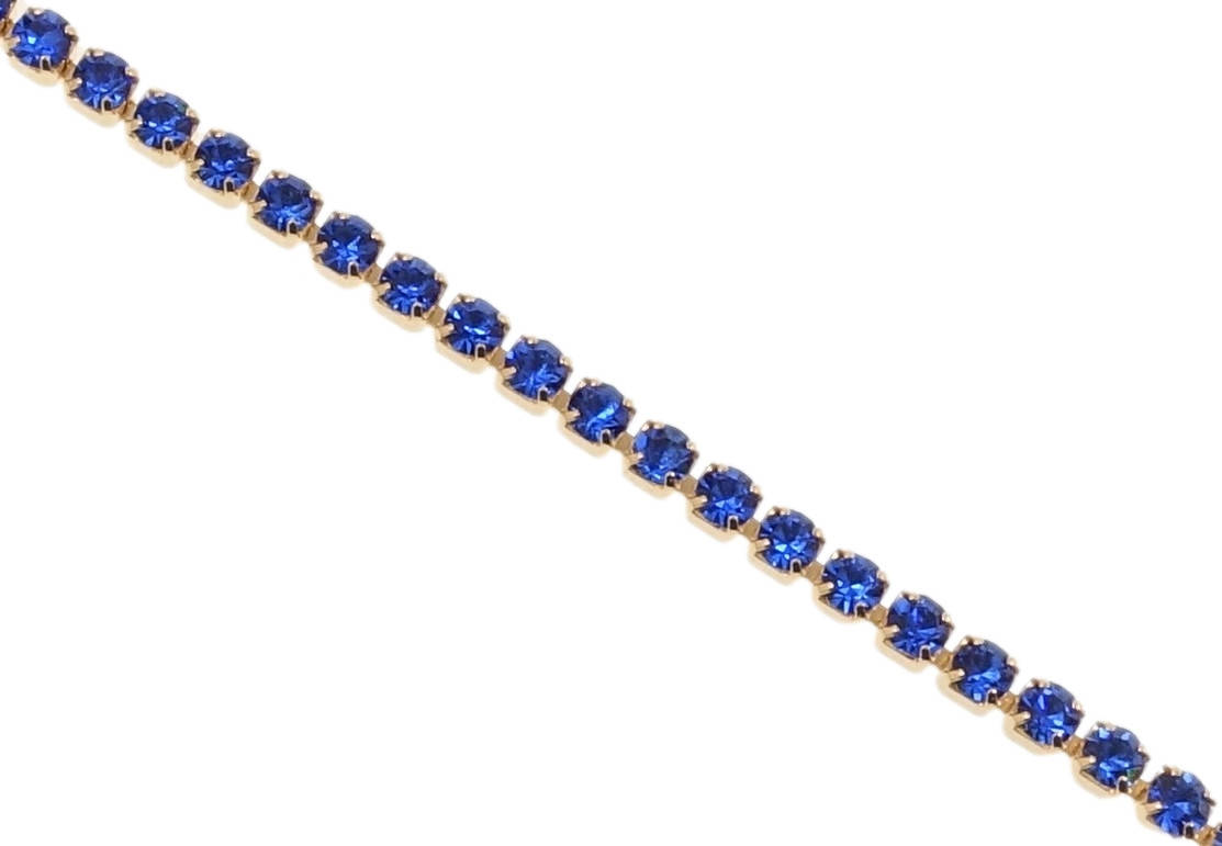 

Браслет Xuping Позолота 18K "Дорожка синих кристаллов" длина с доп.замком 17,19см х 2мм