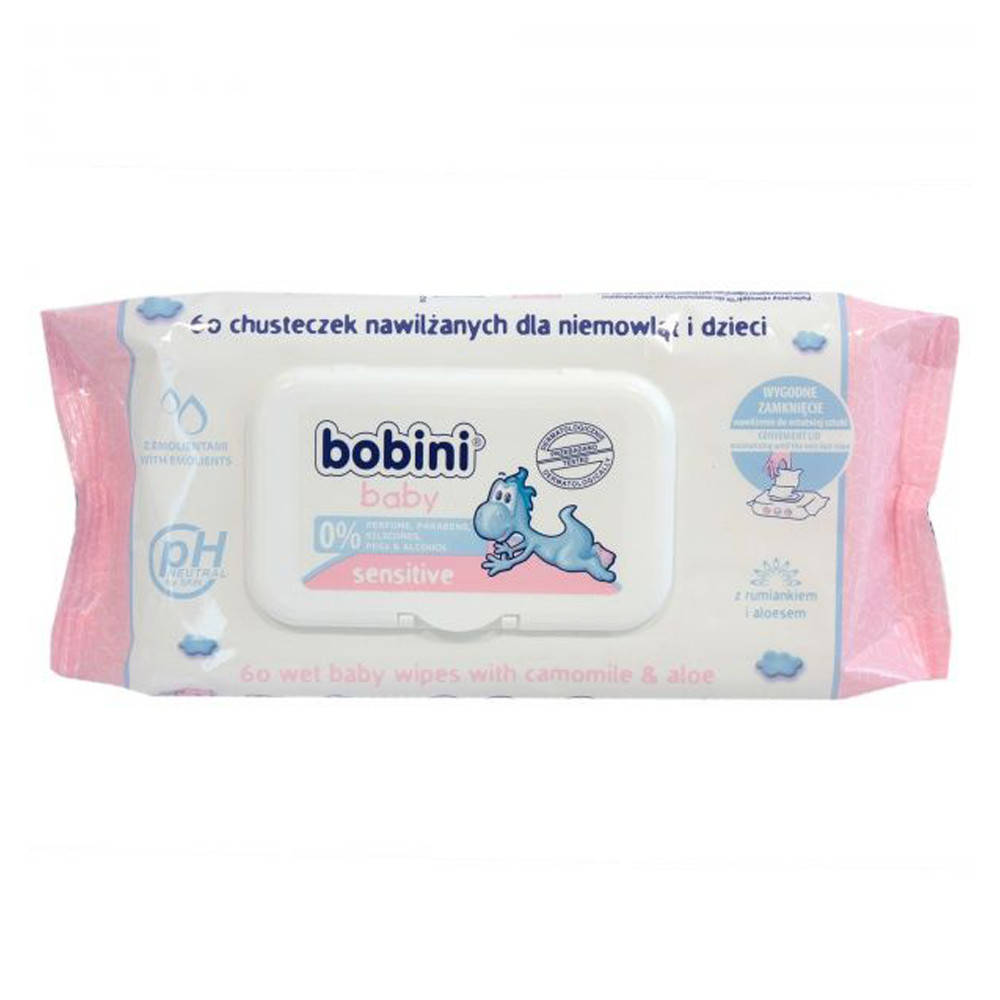

Увлажняющие салфетки для новорожденных Bobini Sensitive 60 шт (5900465238640)