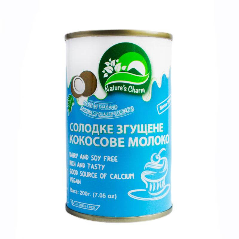 

Сладкое сгущеное кокосовое молоко "Natures Charm" 200 г