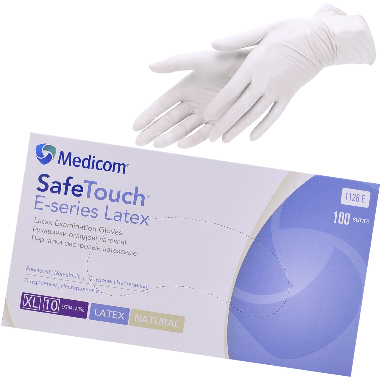 

Перчатки латексные Medicom Safe-Touch "" опудренные 1уп/100шт, Бежевый