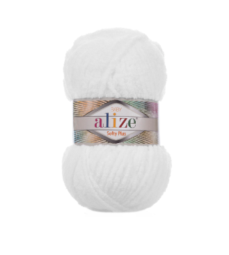 

Alize Softy Plus (Ализе Софти Плюс) № 55 белый (Пряжа, нитки для вязания)