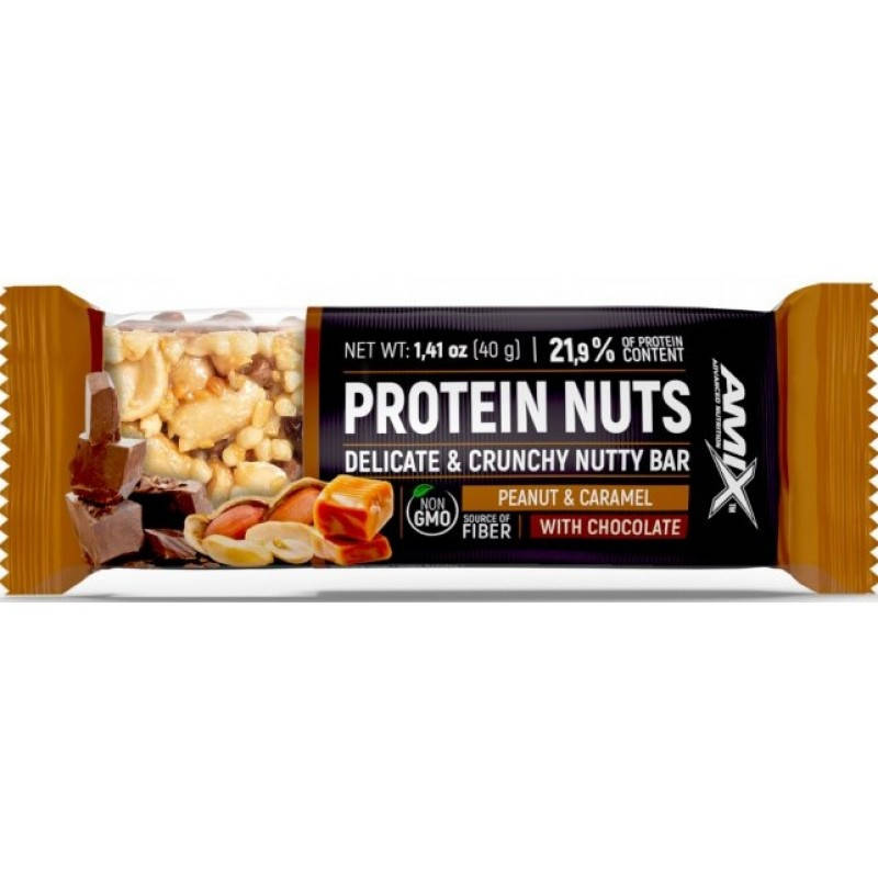 

Amix Protein Nuts Crunchy Nutty Bar 40г Арахис карамель шоколад