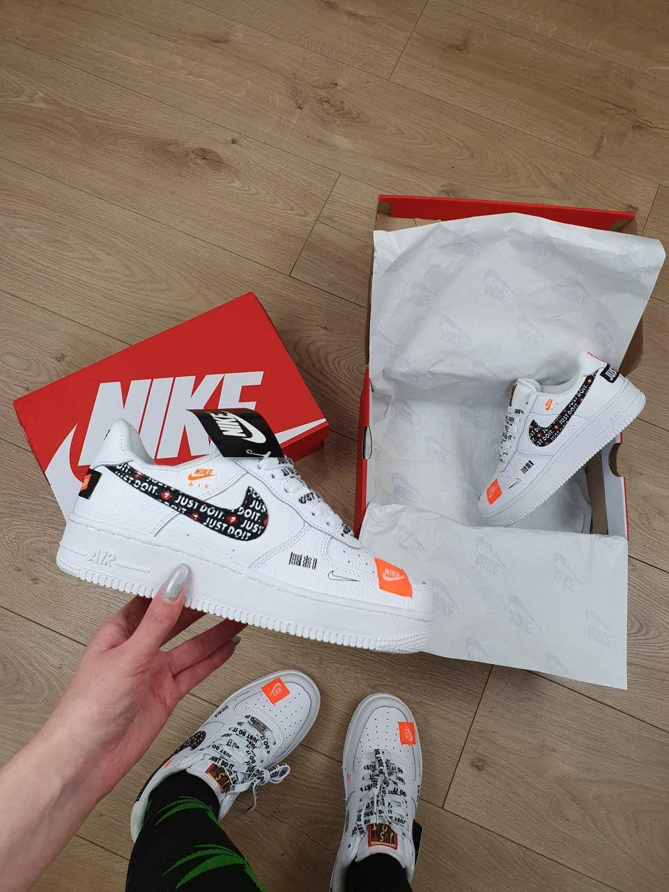 

Кроссовки Nike Air Force 1 Low “Just Do It” White белые кожаные 44, Белый
