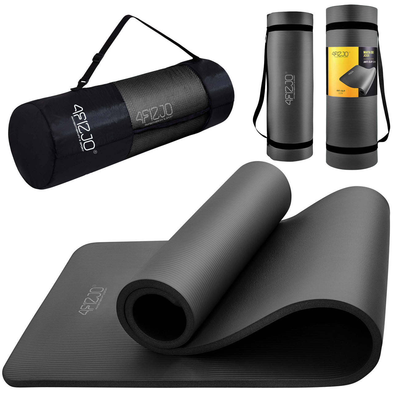 

Коврик (мат) спортивный 4FIZJO NBR 1 см для йоги и фитнеса 4FJ0015 Black