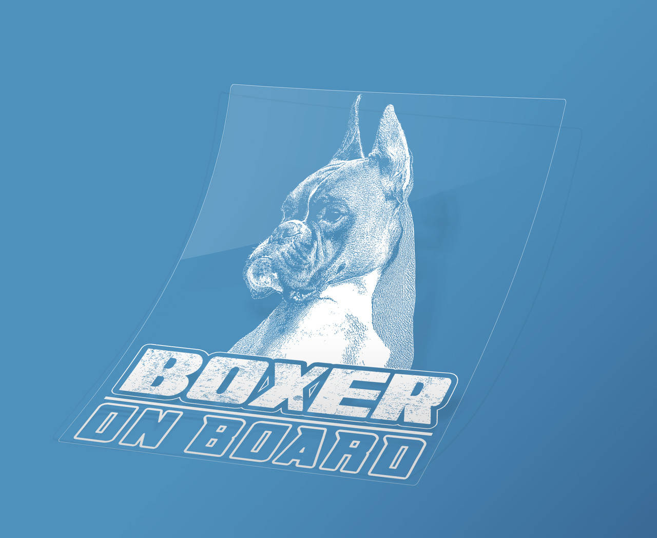 

Наклейка на машину/авто Немецкий боксер на борту (Boxer on Board) - 2, Белый