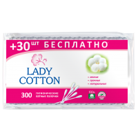

Ватні палички Lady Cotton леді коттон 300 шт вушні палички (м'які, міцні, натуральні)