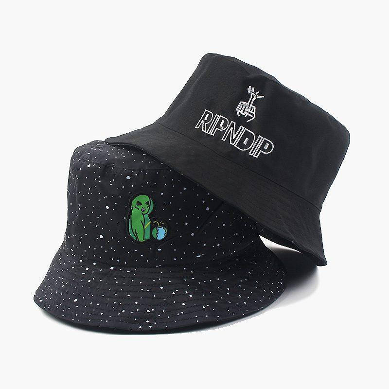 

Панама Bucket Hat Ripndip Alien с Инопланетянином Двухсторонняя Черная, Черный