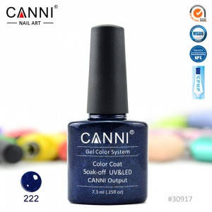 

Гель-лак CANNI № 222 (глубокий синий с мелкими синими блестками (эффект 3D))