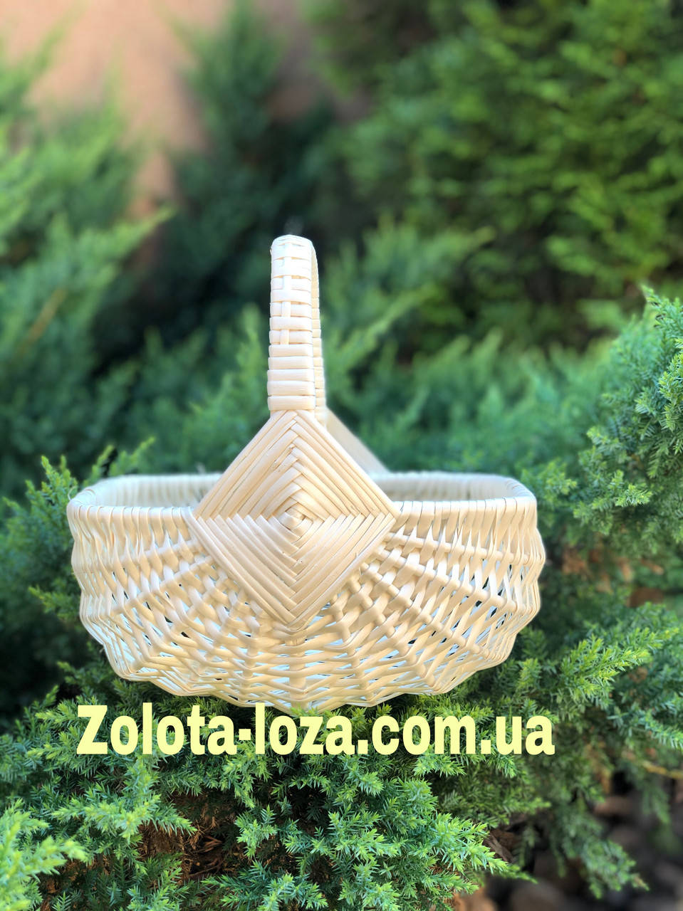 

Плетеная корзина из лозы «Ромб белый» Арт: 038