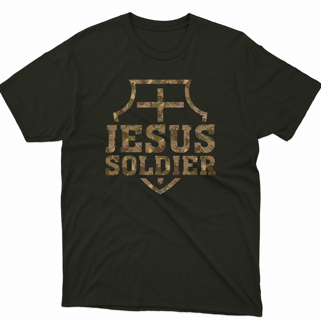 

Футболка с христианским принтом Jesus Soldier, Солдат Иисуса. FH-1