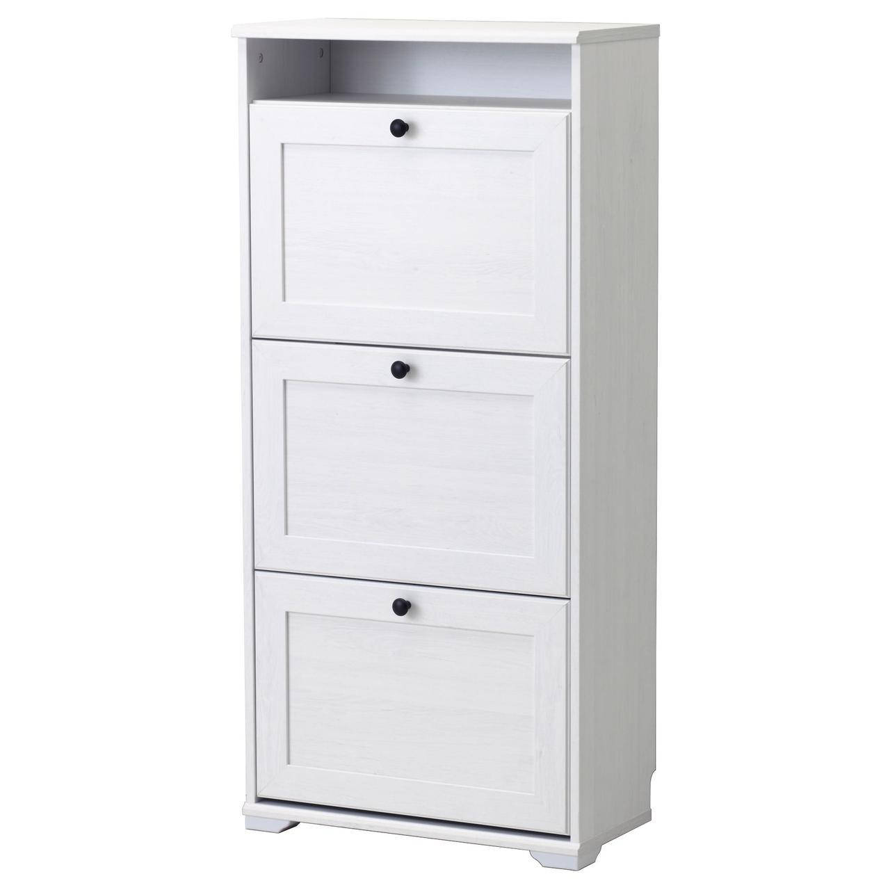 

IKEA BRUSALI (804.803.93) Шкаф для обуви/3 отделения, белый