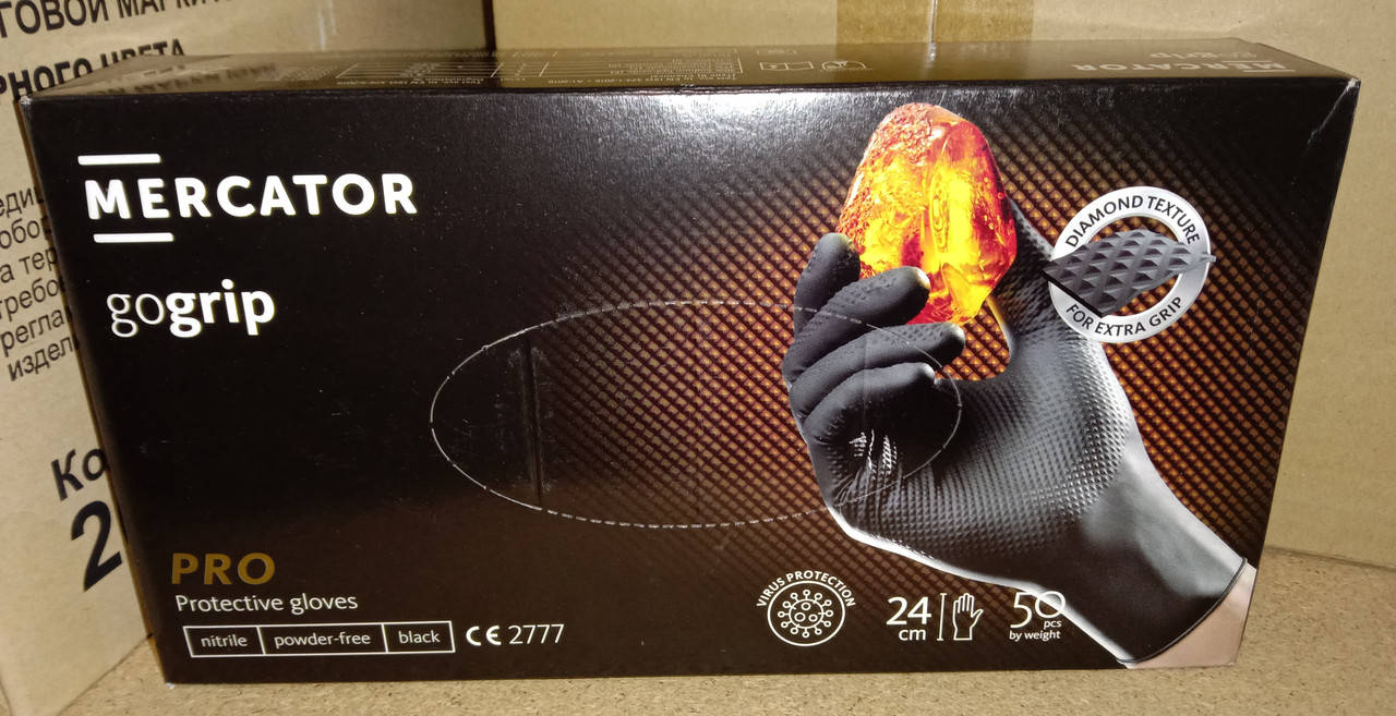 

Супер прочные нитриловые перчатки Mercator Gogrip, черные XL,1пара, Оранжевый