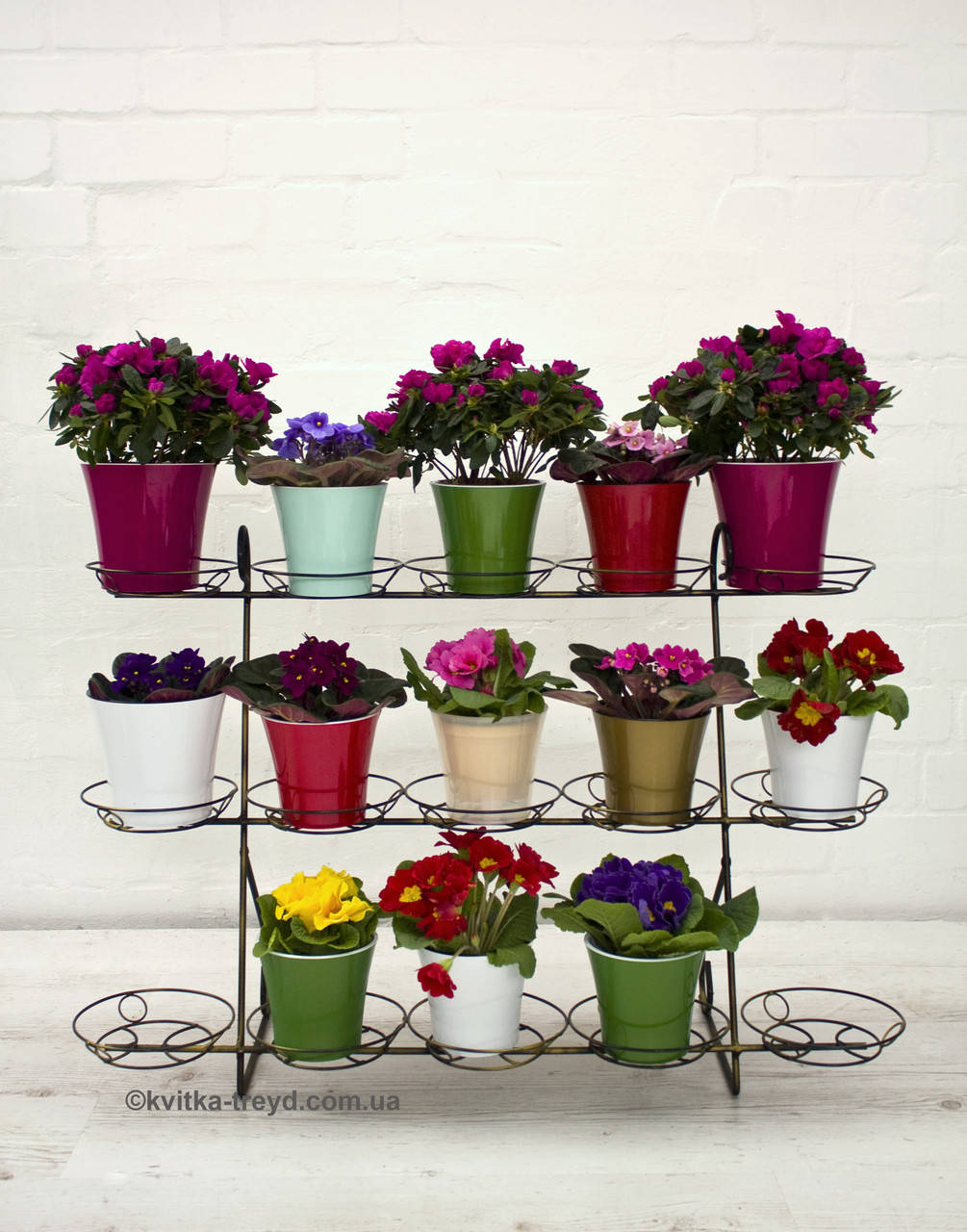 

Оконная Металлическая Подставка для Цветов на 15 Горшков "Фиалка"
