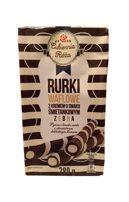 

Вафельные трубочки со сливочным вкусом Rurki waflowe Cukernia Roza, 280 г