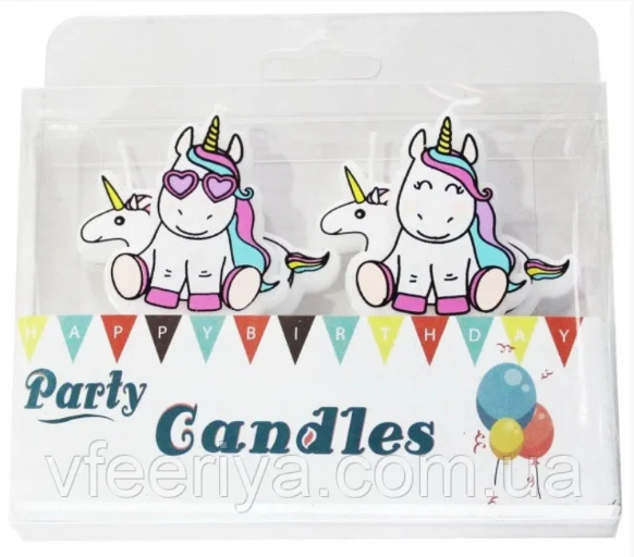 

Свечи для торта "Единорожки стильные", 4 штуки