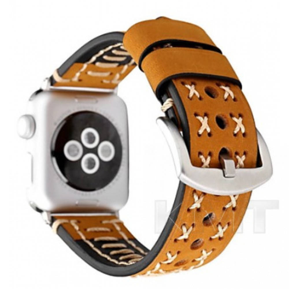 

Ремешок Apple Watch Leather Series Thread Handmade 38/40/41mm — Brown