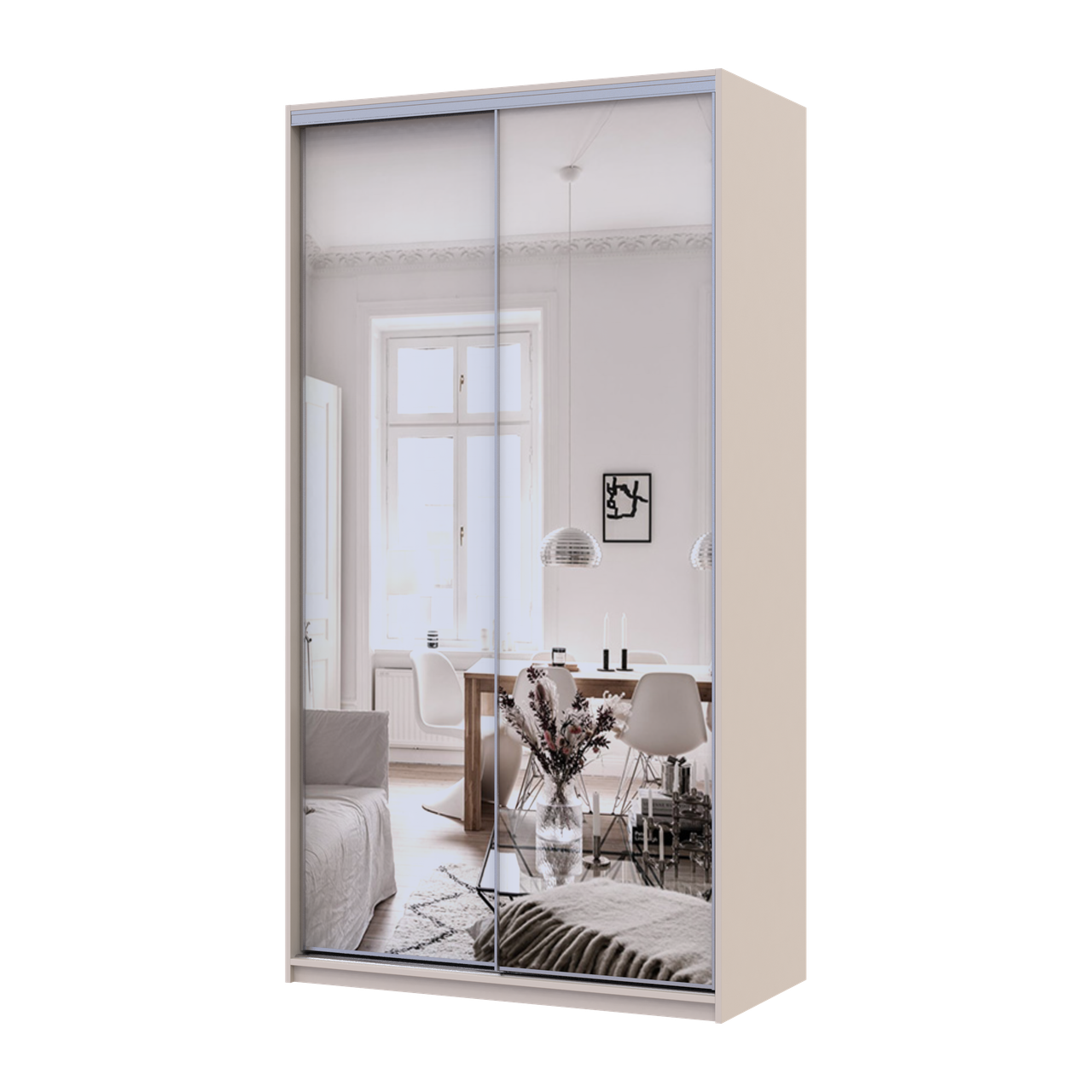 Шафа купе Doros Сіті Лайт Кашемір 2 Дзеркала 120х60х225 (80736341)